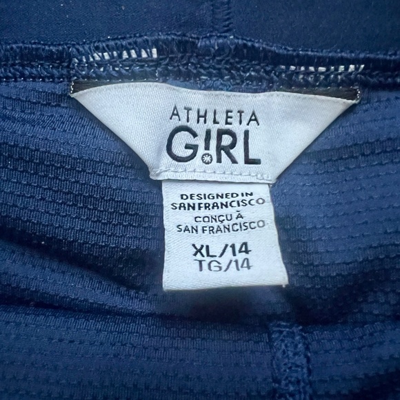 EUC Athleta Girl pleated tennis skort skirt navy blue  XL with two ball pockets - Picture 3 of 8